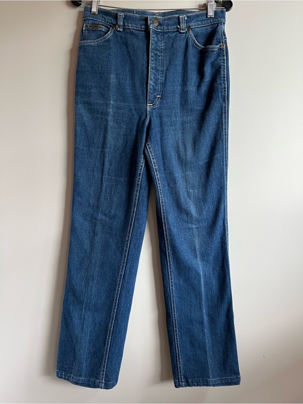 Vintage Lee Denim High waisted straight wide leg jeans.